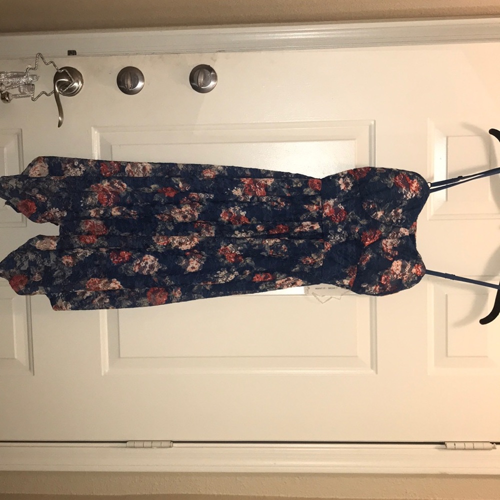 Brand new, blue lace high low dress